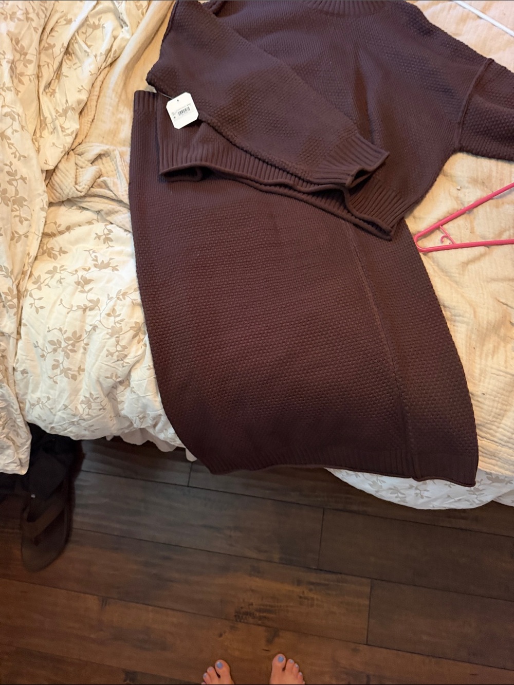 Altar'd State Women's Crewneck Sweater Dress in Deep Brown
